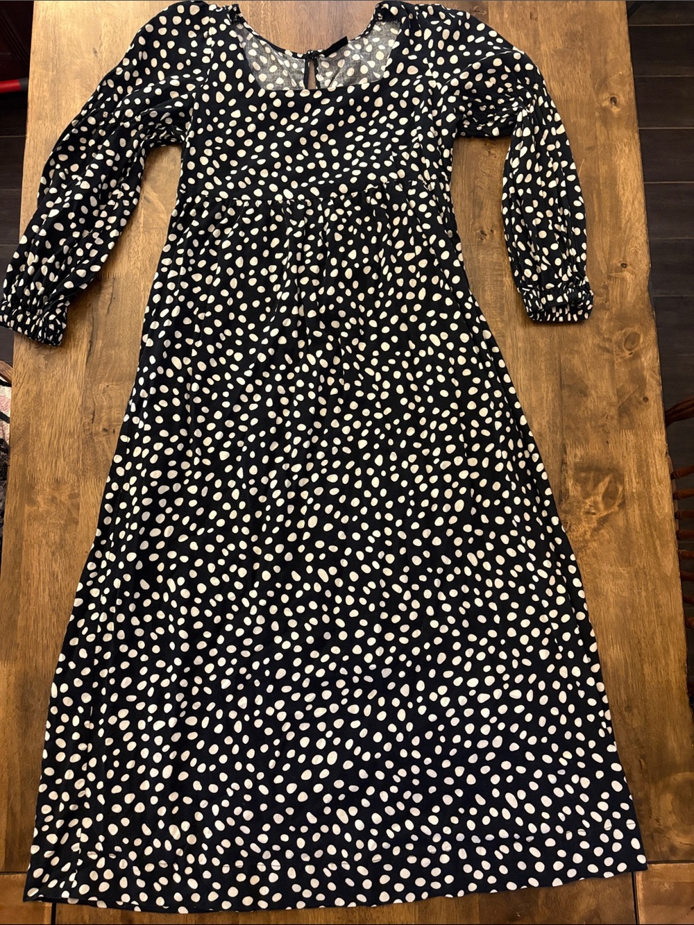 Who What Wear Black Maxi Dress with White Polka Dots